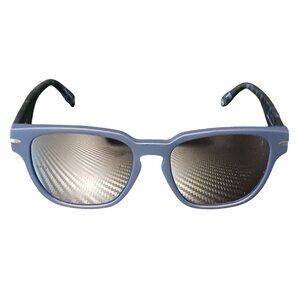 Mita Sustainable Eyewear Key West 55mm Square Sunglasses‎ Black/Blue Mirrored